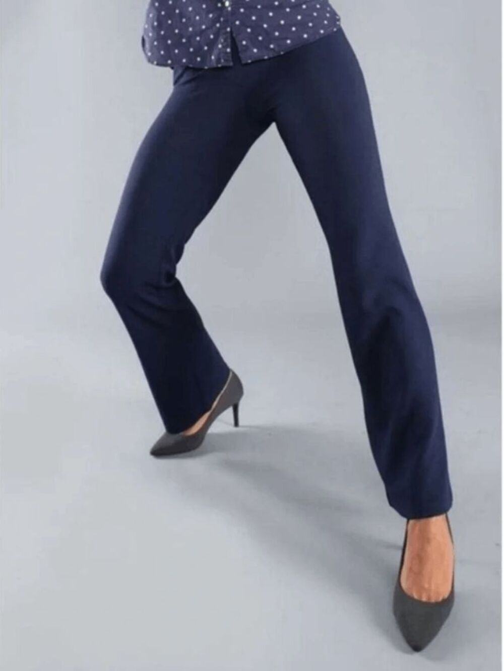 New Betabrand Navy Crepe Straight Dress Pant Yoga Pants XSmall